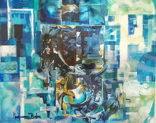 Pintura abstracta en acrílico | Azul | Maricarmen Bigler