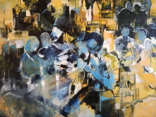 Pintura abstracta en acrílico | Café Odeon | Maricarmen Bigler