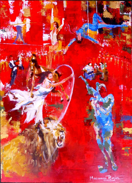 Pintura abstracta en acrílico | Cirque Rouge | Maricarmen Bigler