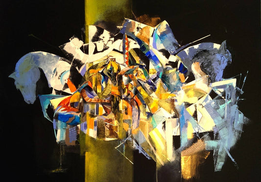 Pintura abstracta en acrílico | Caballos de cristal | Maricarmen Bigler