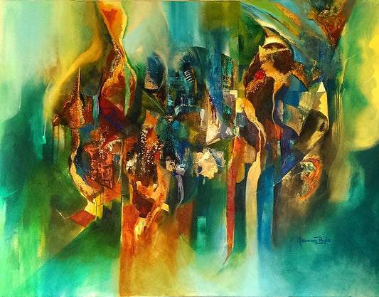 Pintura abstracta en acrílico | El sueño de la Reina | Maricarmen Bigler