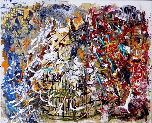 Pintura abstracta en acrílico | Mundo en Movimiento | Maricarmen Bigler